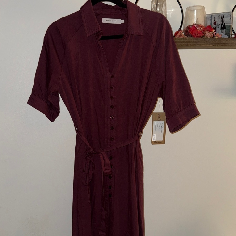 Burgundy Midi Dress by Billy T